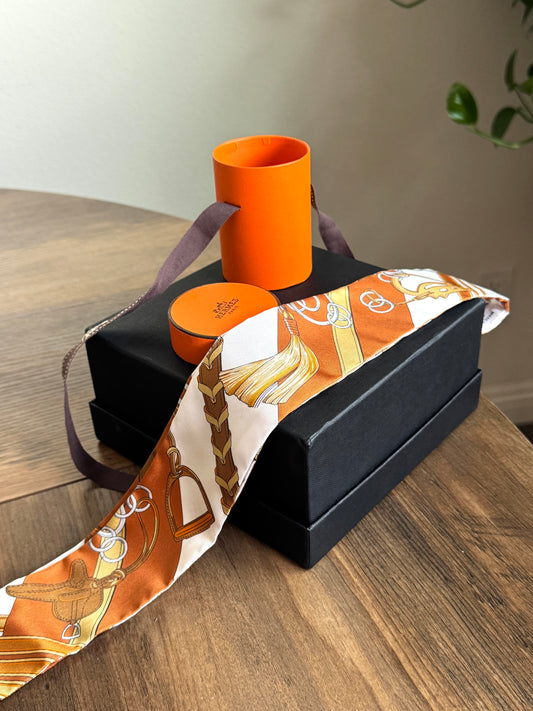 HERMES TWILLY ORANGE AND WHITE