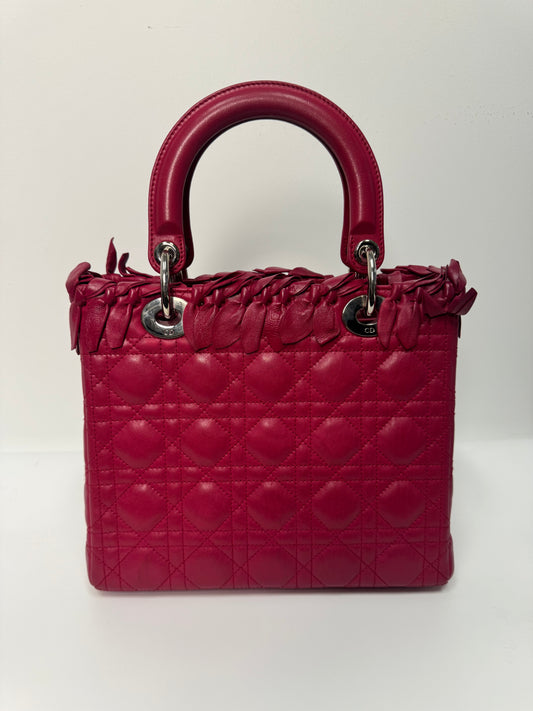 LADY DIOR MEDIUM PINK FRINGE