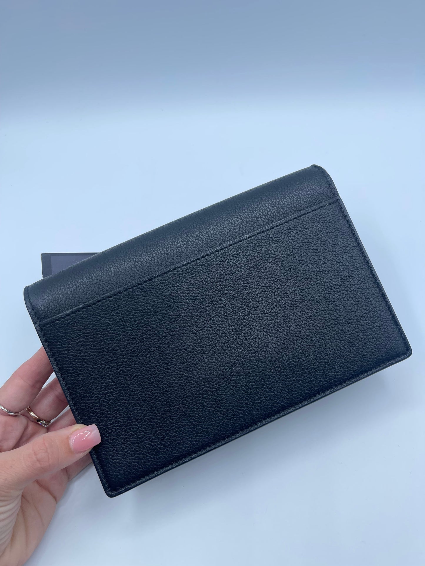 LOUIS VUITTON CALFSKIN LOCKME CHAIN POCHETTE BLACK