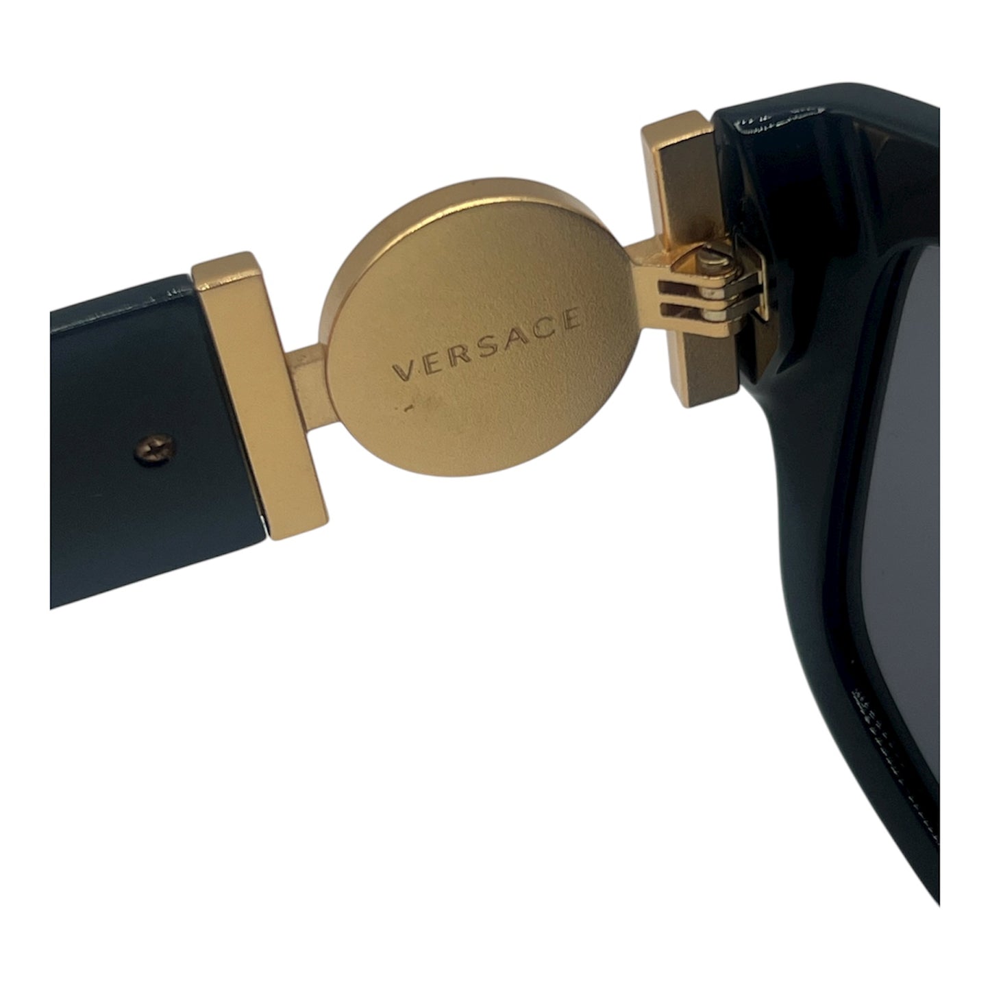 VERSACE POLARIZED SUNGLASSES (UNISEX) BLACK & GOLD