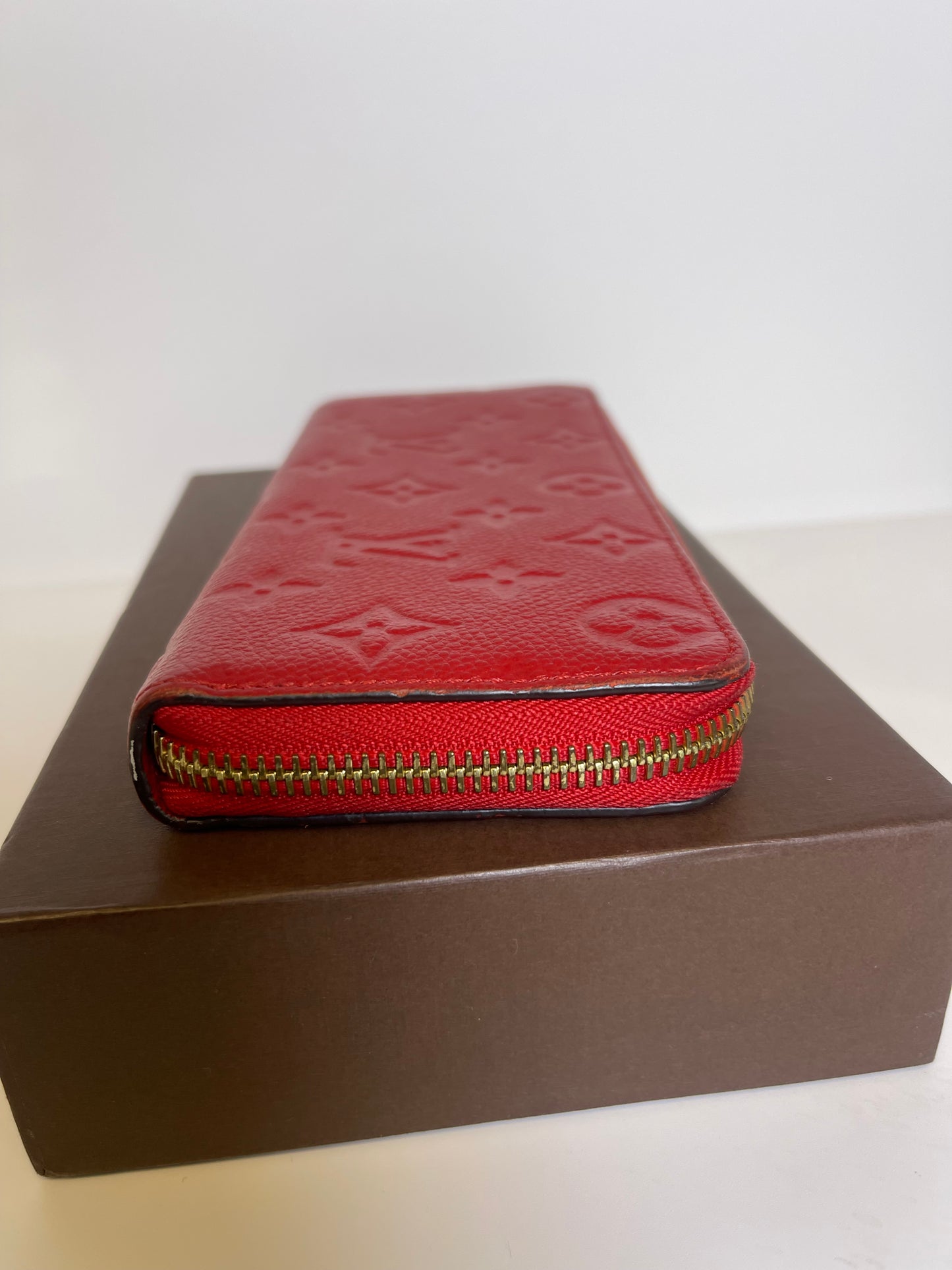 Louis Vuitton Red monogram Empriente Leather Long Wallet ￼