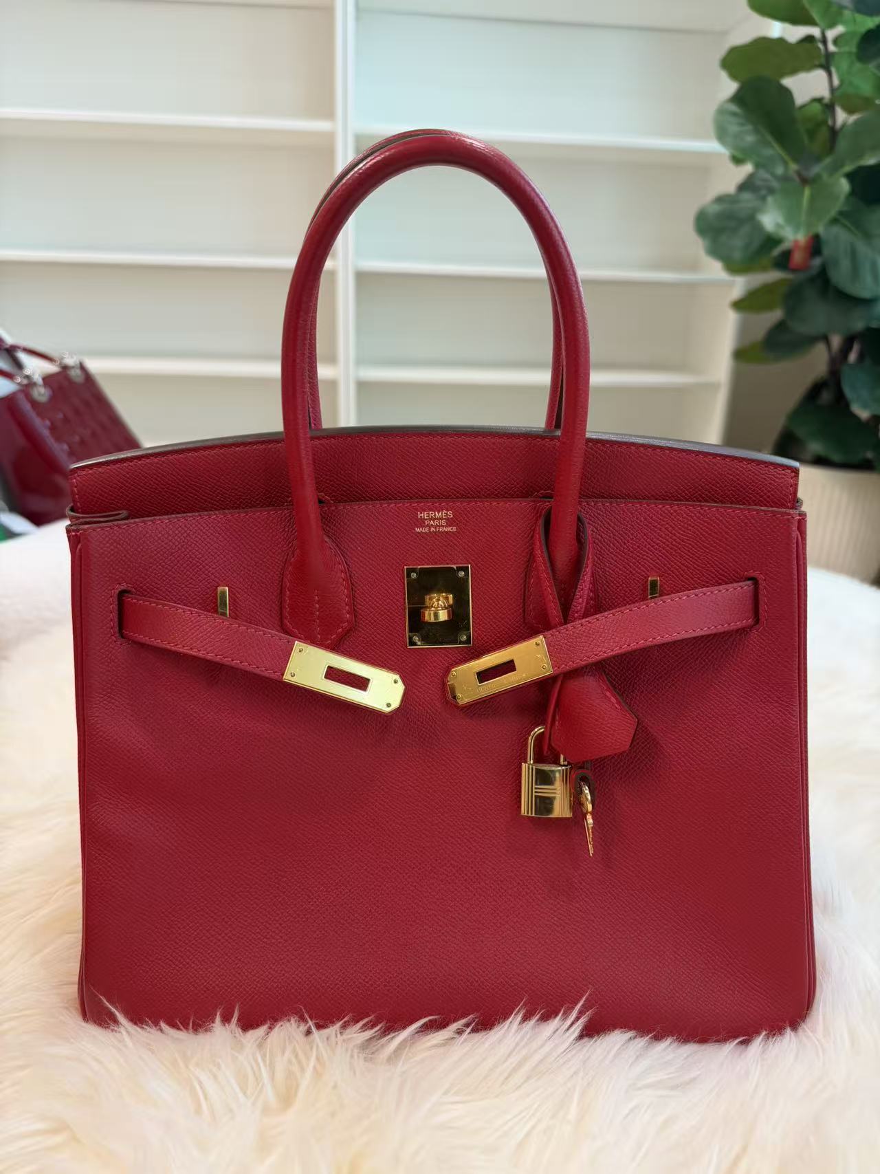 HERMÈS BIRKIN 30 ROUGE CASAQUE EP LEATHER