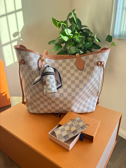 LOUIS VUITTON MM NEVERFULL DAMIER AZUR