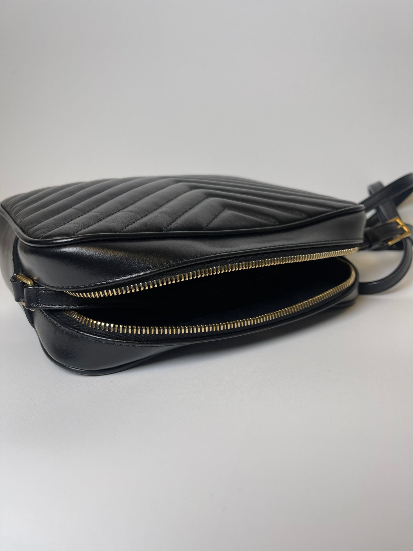 BLACK YSL CAMERA BAG