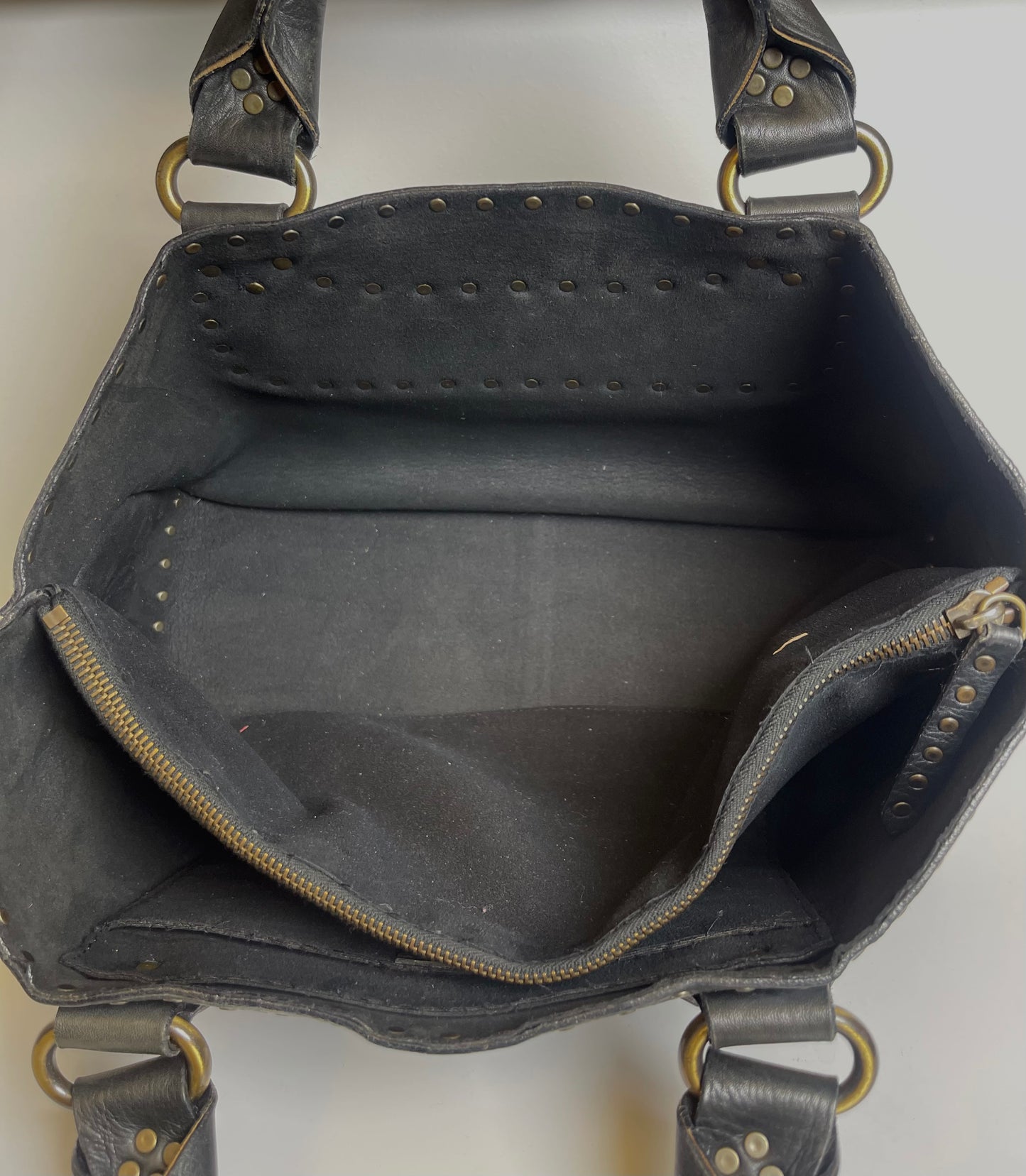 VINTAGE CELINE TOP HANDLE STUDDED BLACK