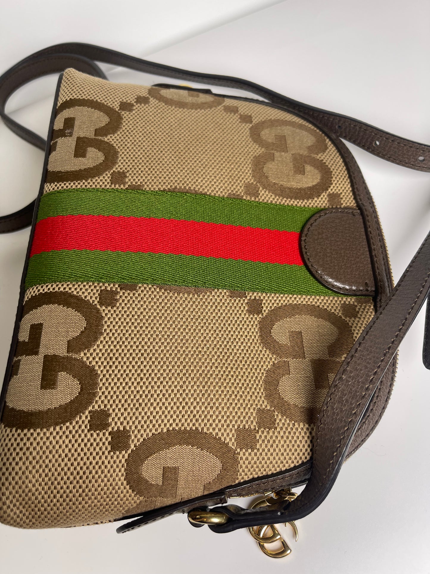 GUCCI OPHIDIA GG SMALL CANVAS CROSSBODY (FULL SET)