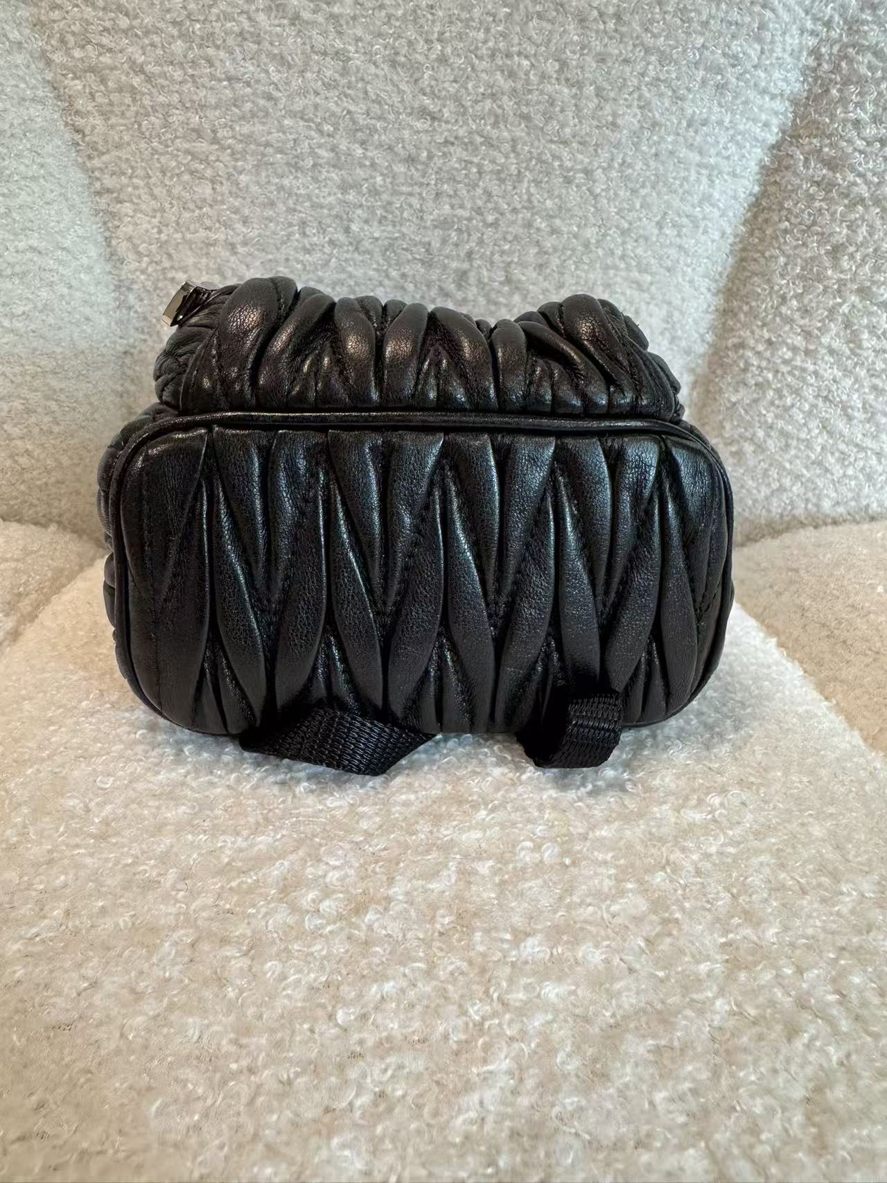 MIU MIU MINI MATELASSÉ LEATHER BACKPACK CROSSBODY BAG
