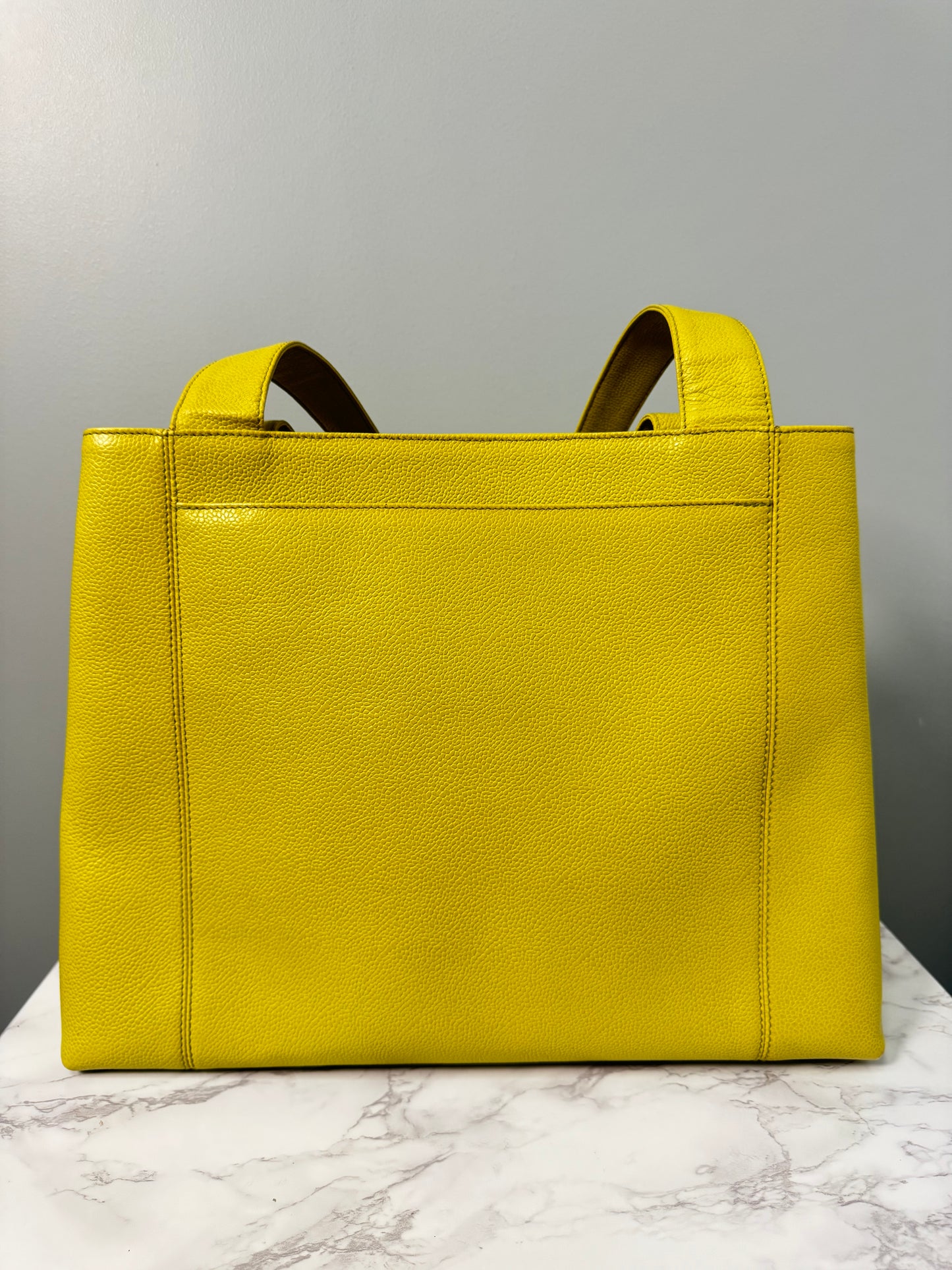 CHANEL LIME GREEN TOTE CAVIAR
