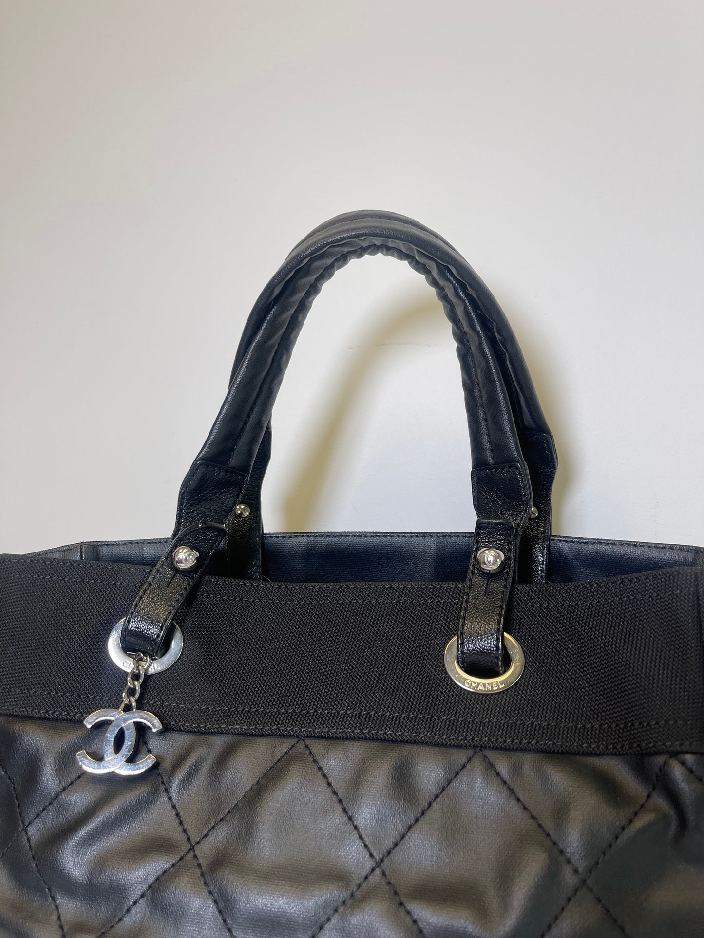 VINTAGE CHANEL COATED CANVAS TOTE