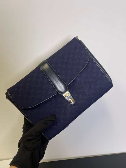 VINTAGE BLUE CANVAS GUCCI CROSSBODY