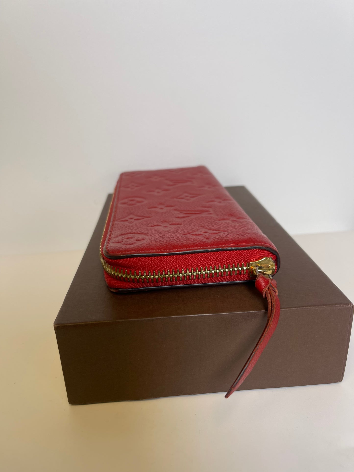 Louis Vuitton Red monogram Empriente Leather Long Wallet ￼