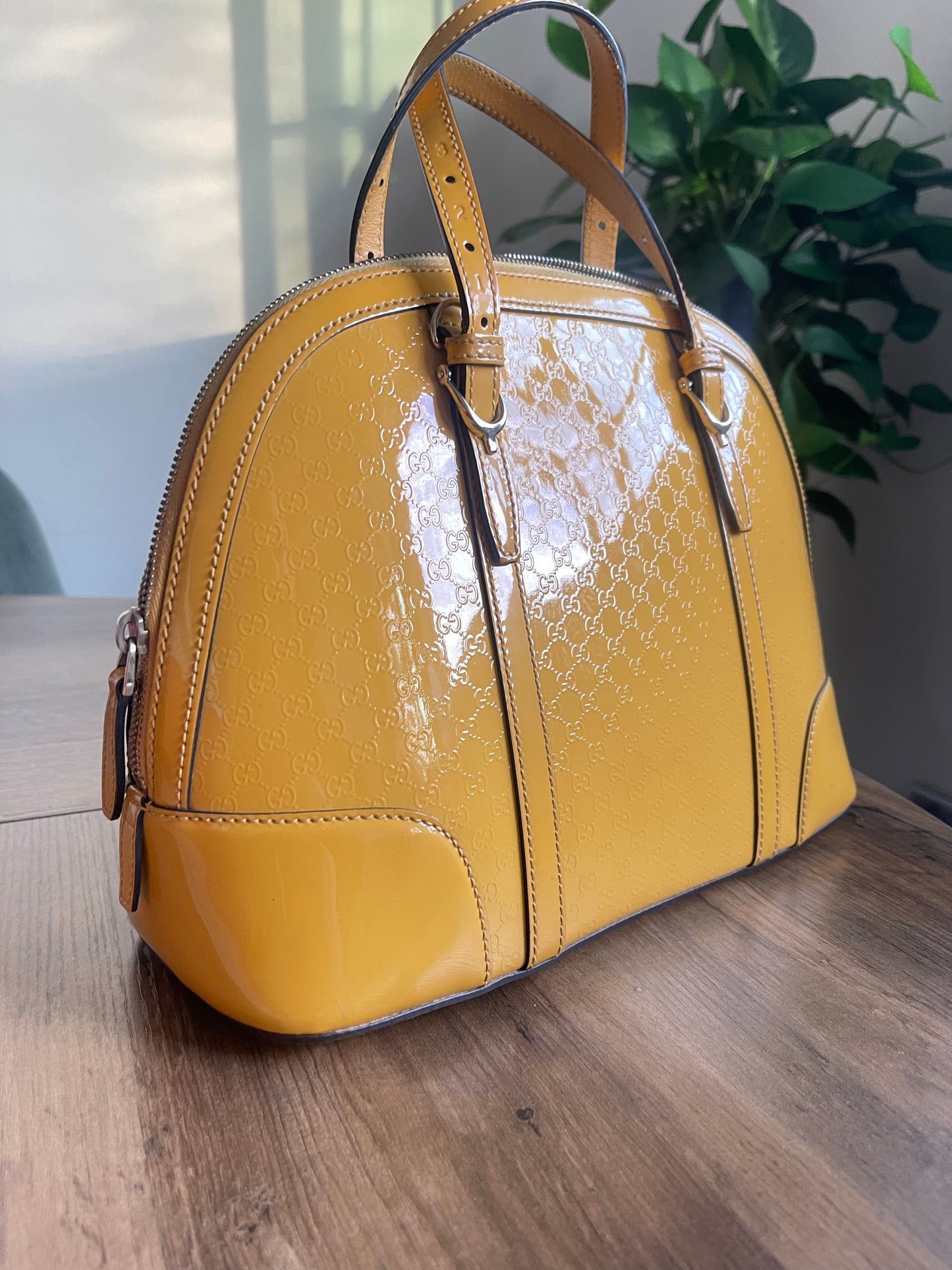 GUCCI PATENT YELLOW CROSSBODY
