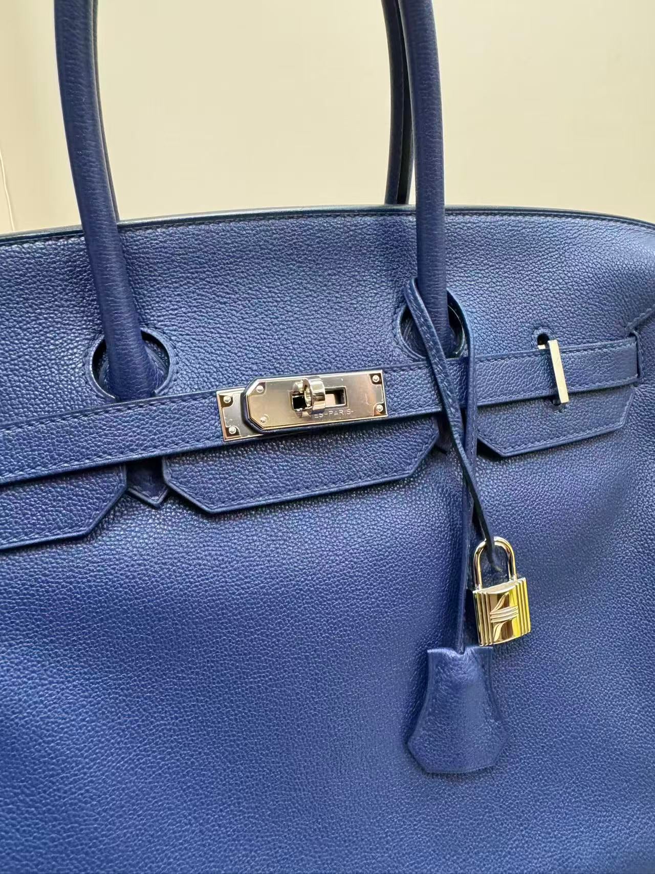 Birkin 35 Blue Saphire Palladium Hardware
