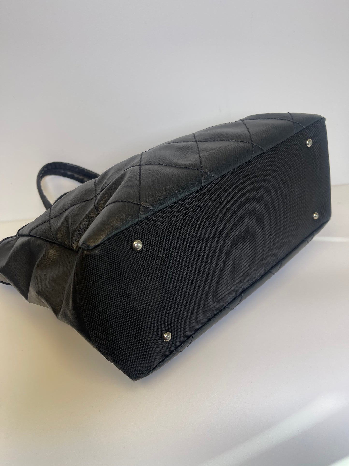 VINTAGE CHANEL COATED CANVAS TOTE