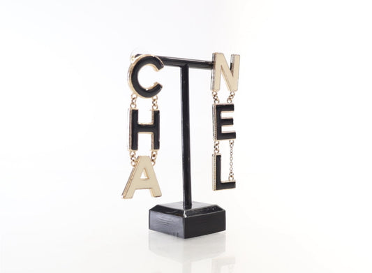 CHANEL LOGO EARRINGS (AUTHENTIC)