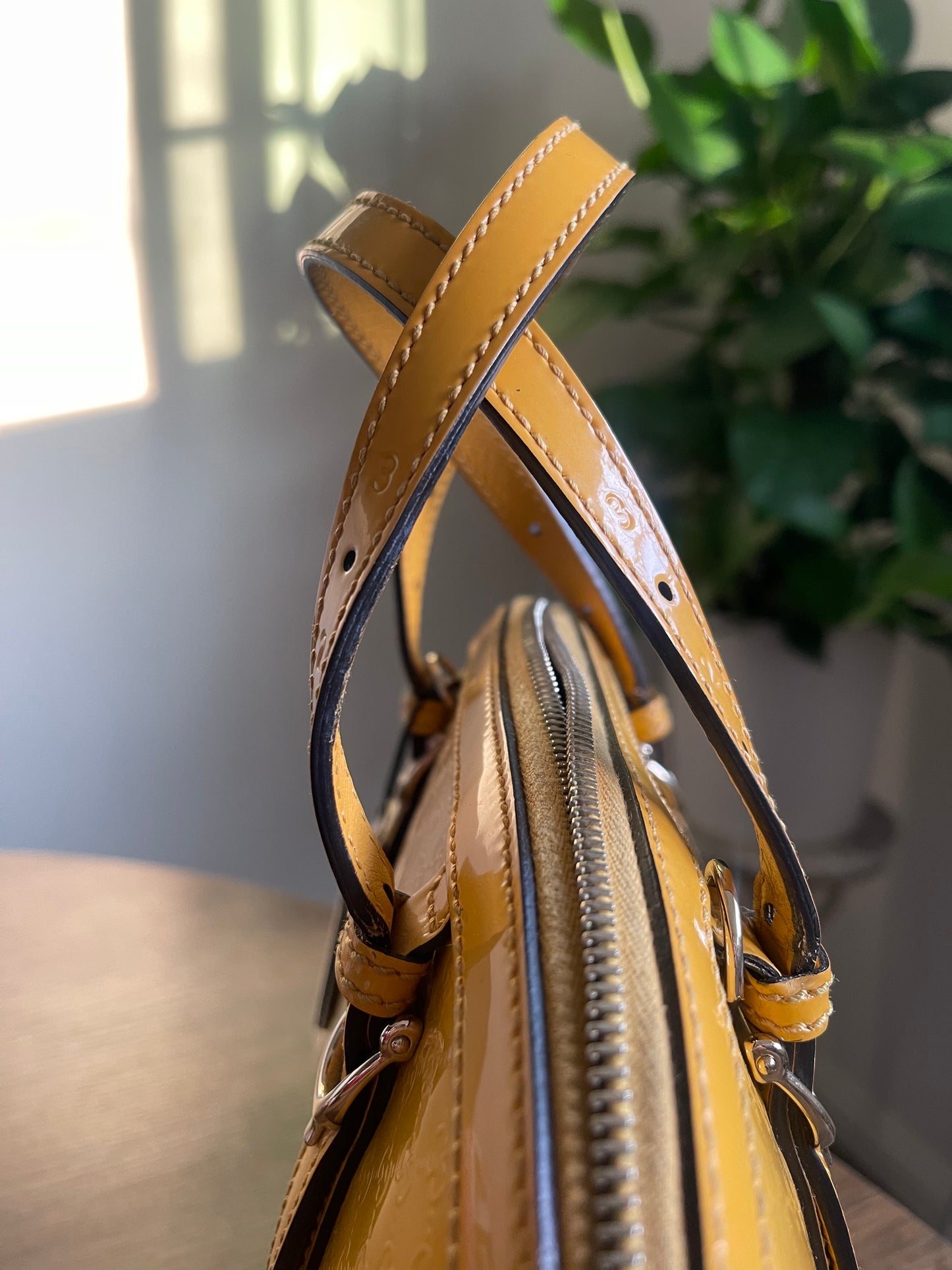 GUCCI PATENT YELLOW CROSSBODY