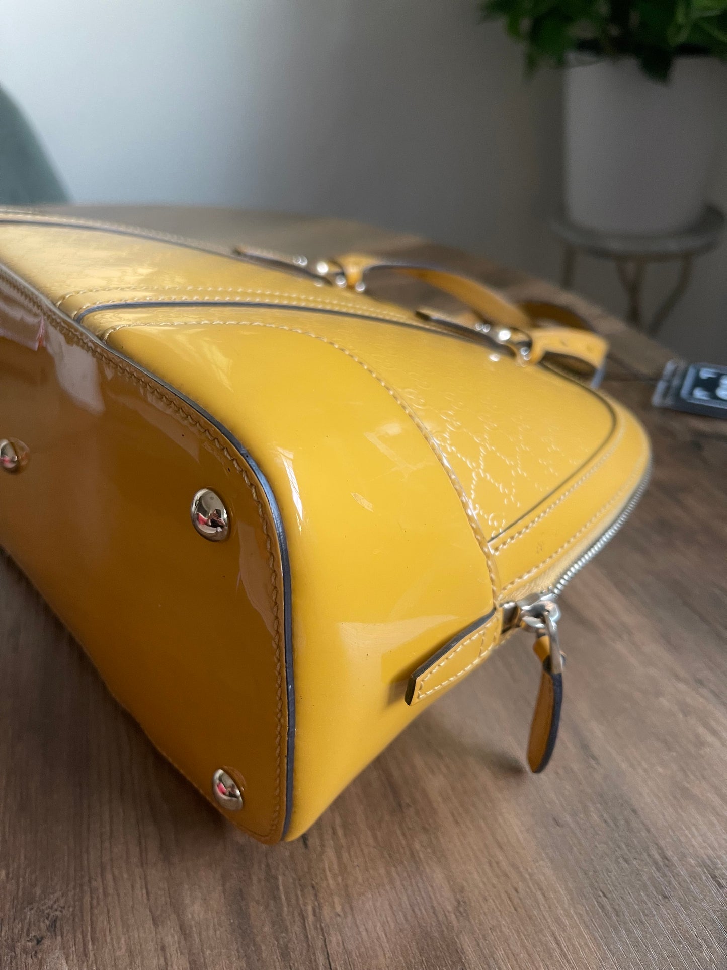 GUCCI PATENT YELLOW CROSSBODY