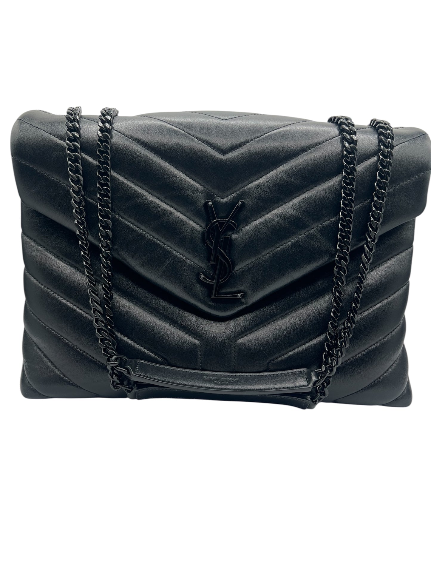 GORGEOUS! YSL LOULOU quilted leather shoulder bag-Large size