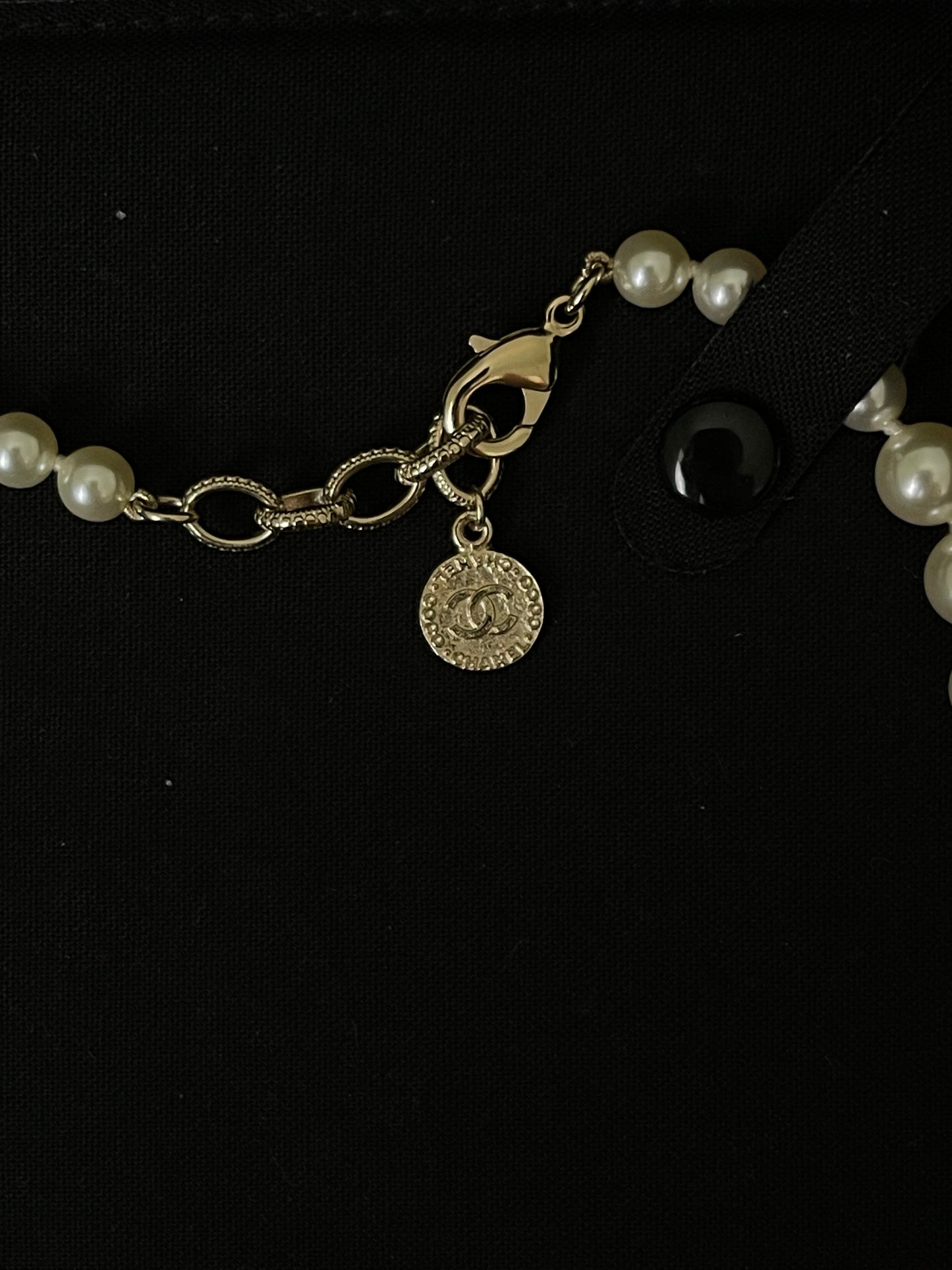 Pearl CC 100th Anniversary Necklace Light Gold