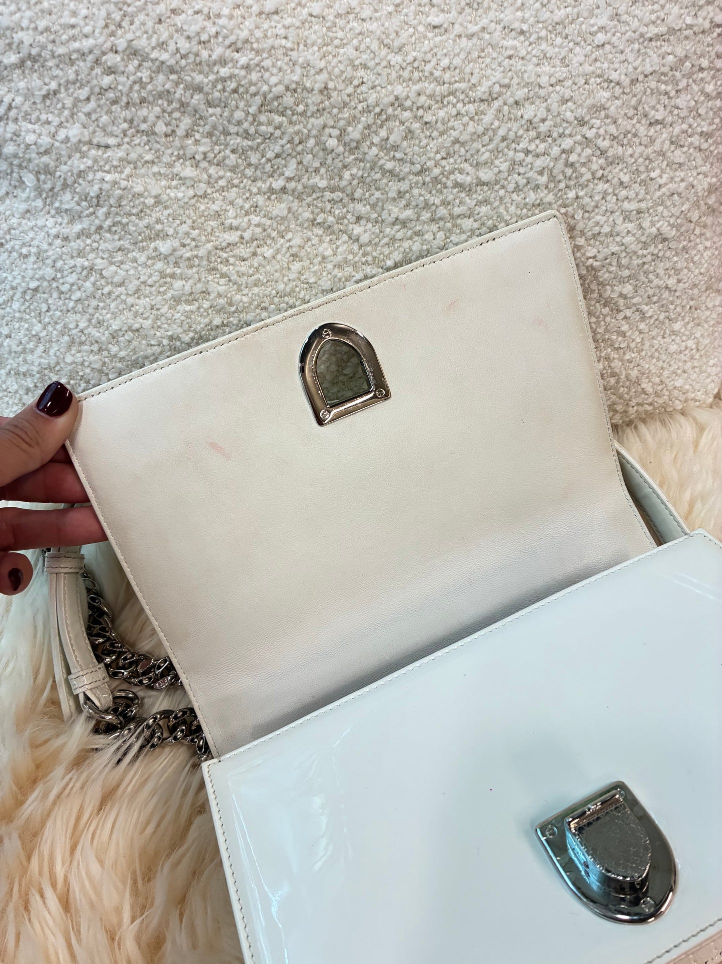 SMALL WHITE DIORAMA BAG
