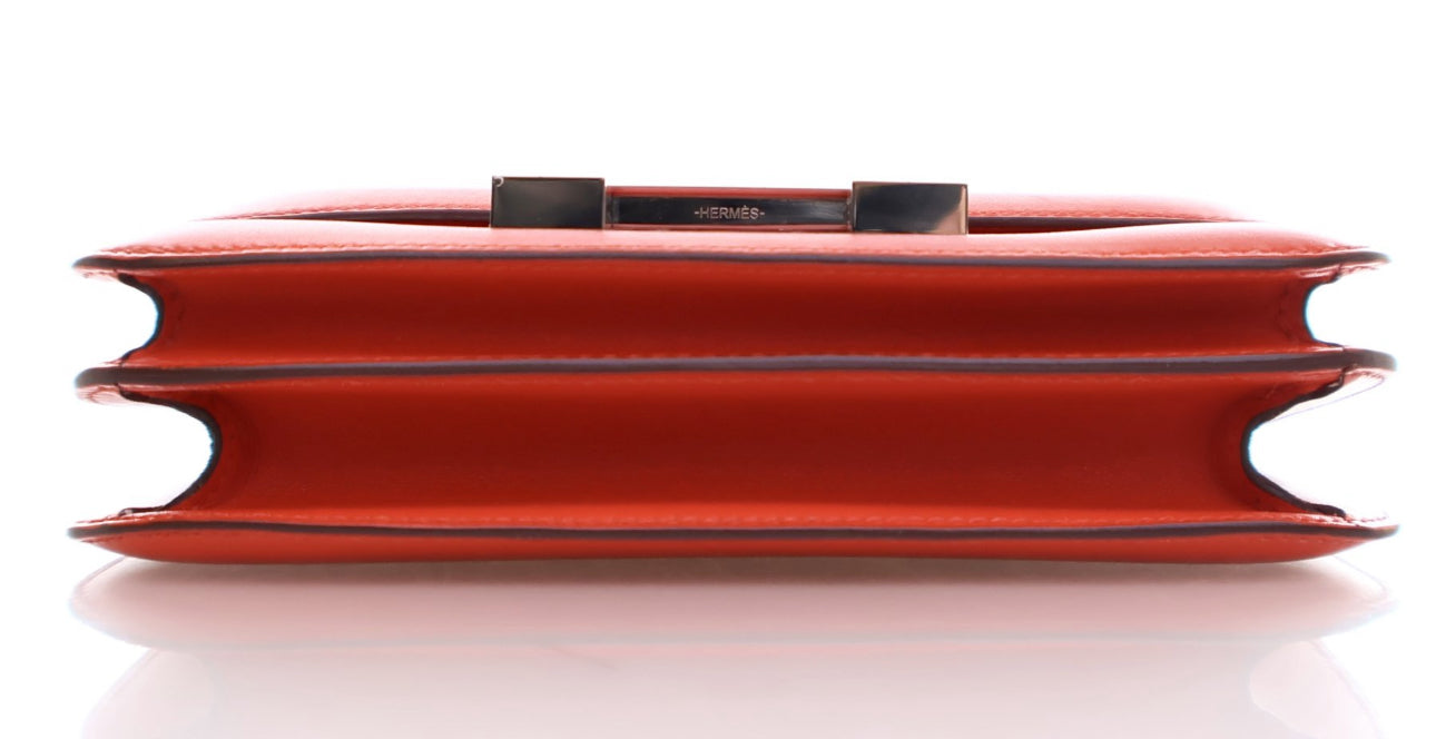HERMES ROUGE TOMATE SWIFT MINI CONSTANCE 18