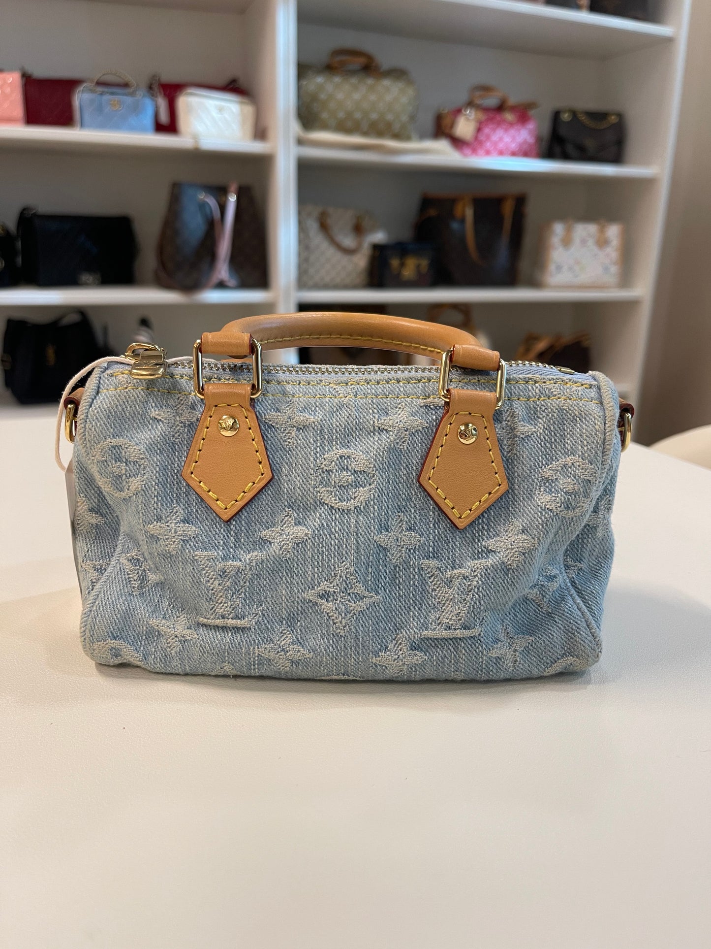 BLUE DENIM LV NANO SPEEDY