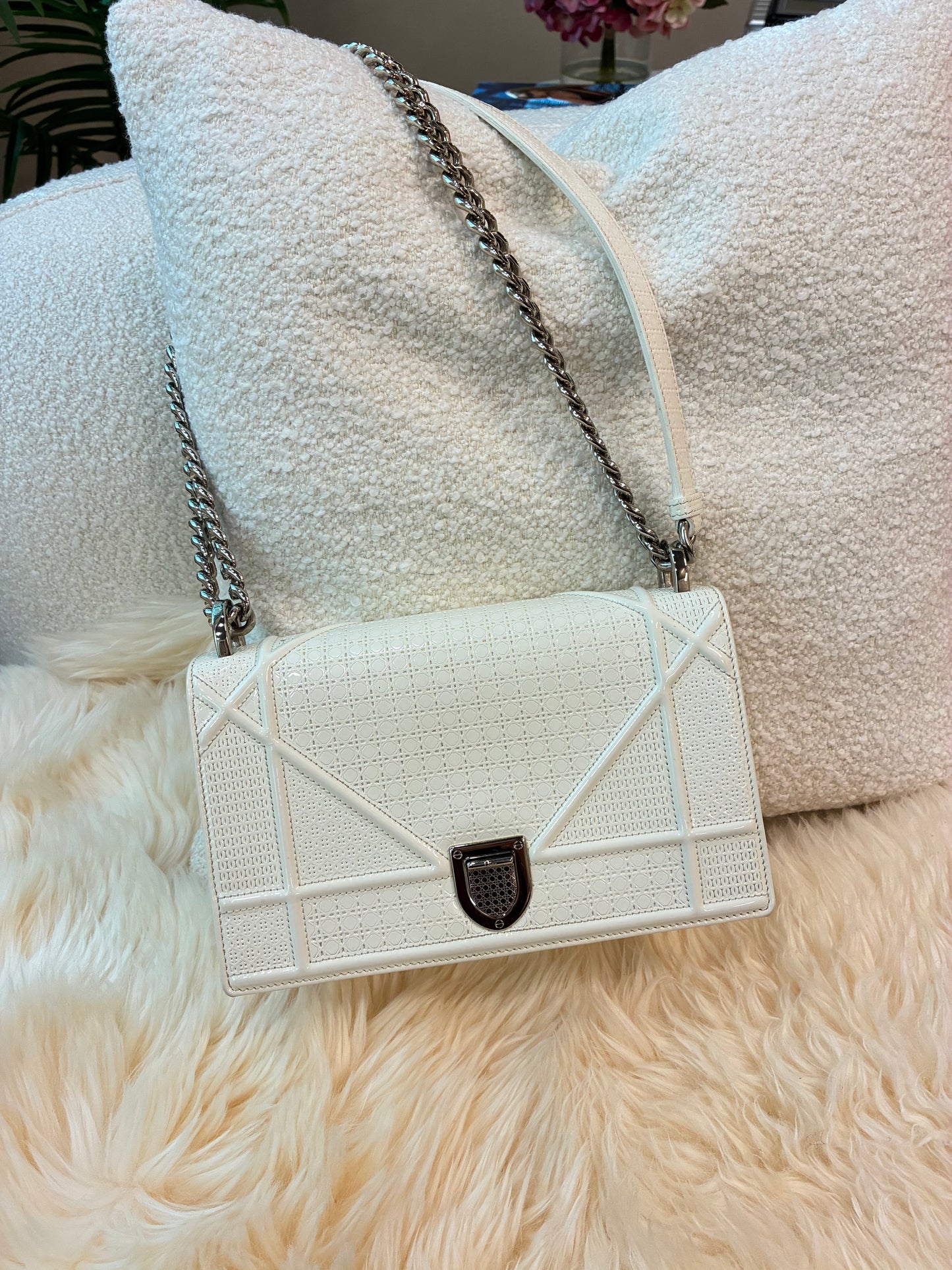 SMALL WHITE DIORAMA BAG