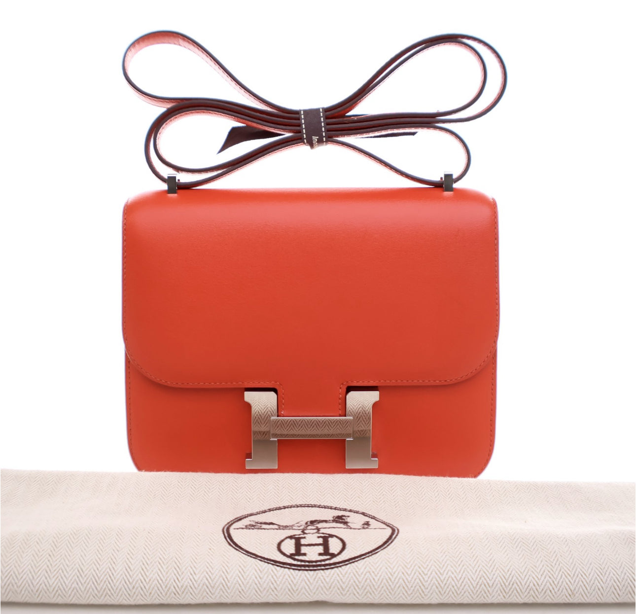 HERMES ROUGE TOMATE SWIFT MINI CONSTANCE 18