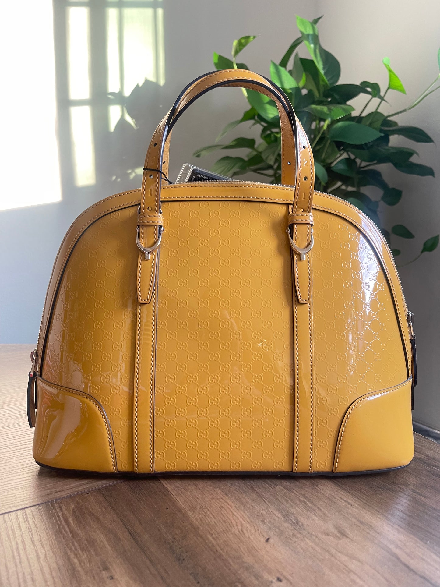 GUCCI PATENT YELLOW CROSSBODY