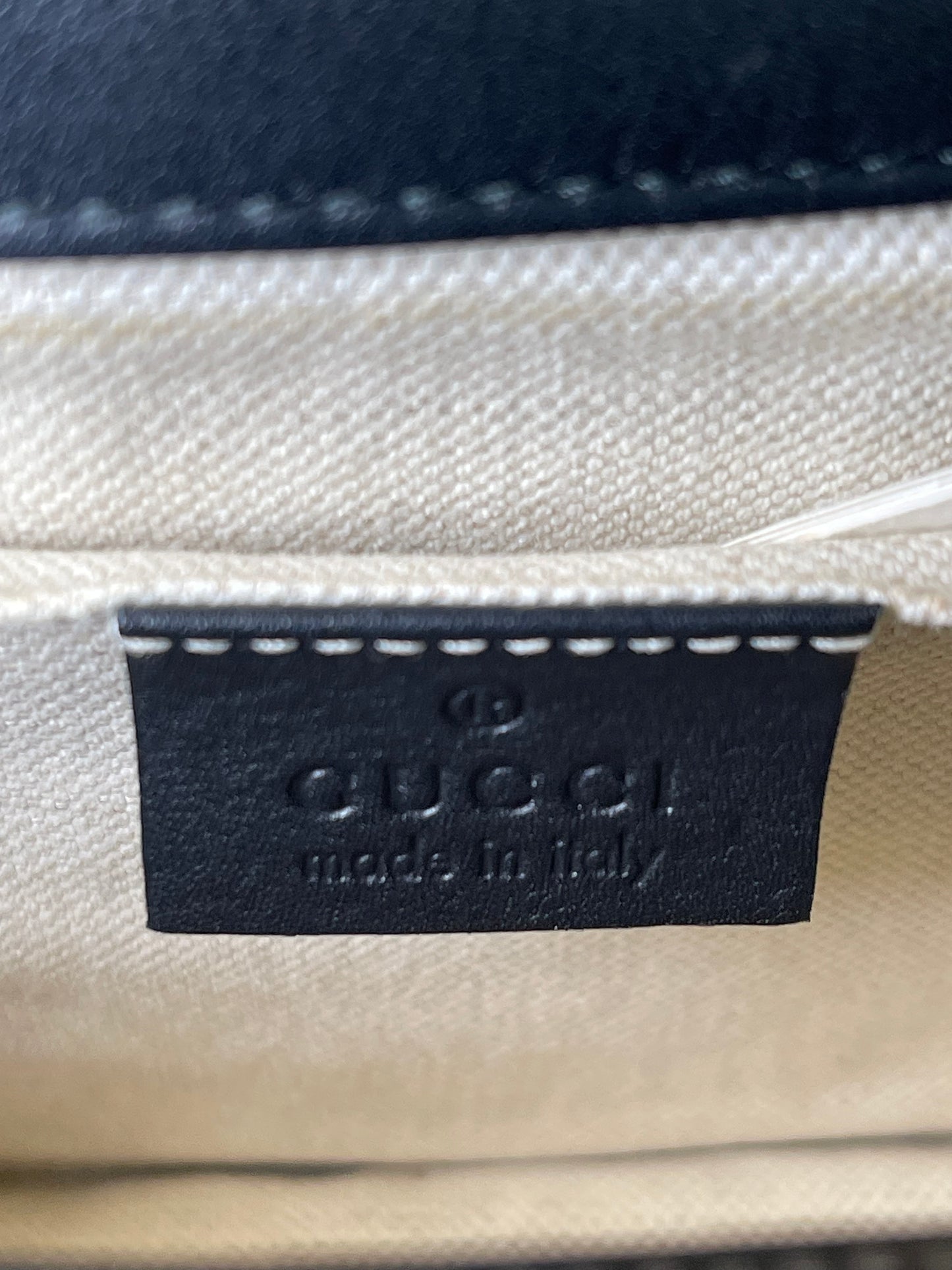 GUCCI BLACK SHOULDER BAG STUDDED GOLD HARDWARE