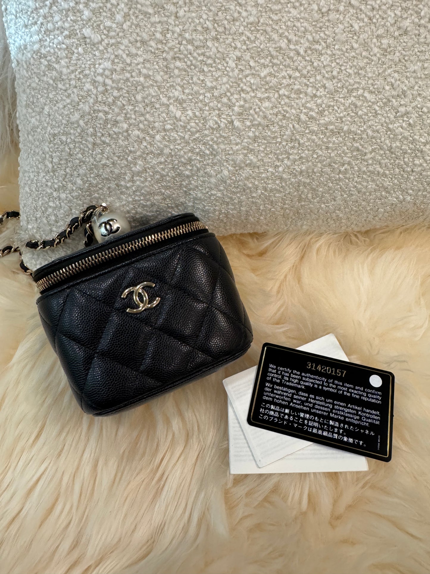 Chanel Black Mini Vanity Top Handle