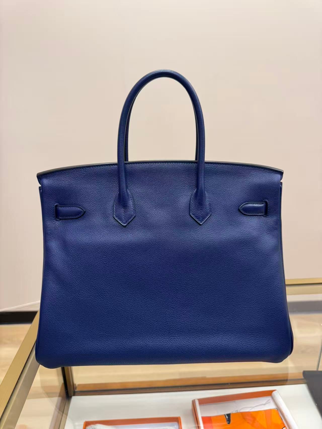 Birkin 35 Blue Saphire Palladium Hardware
