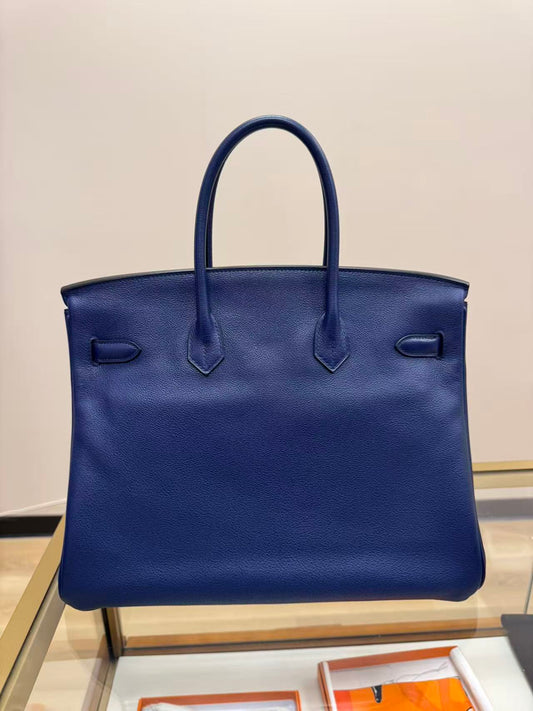 Birkin 35 Blue Saphire Palladium Hardware