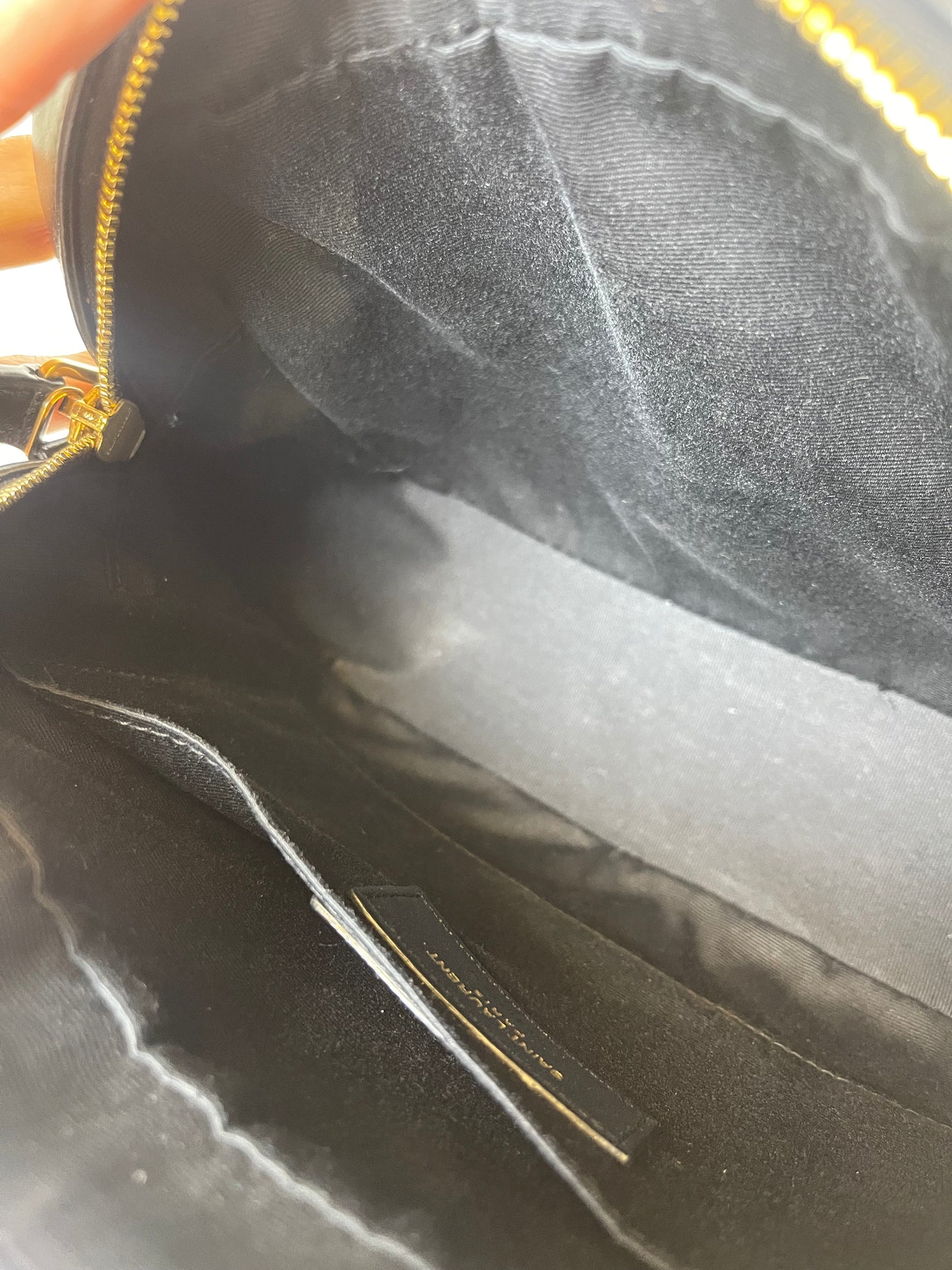 BLACK YSL CAMERA BAG