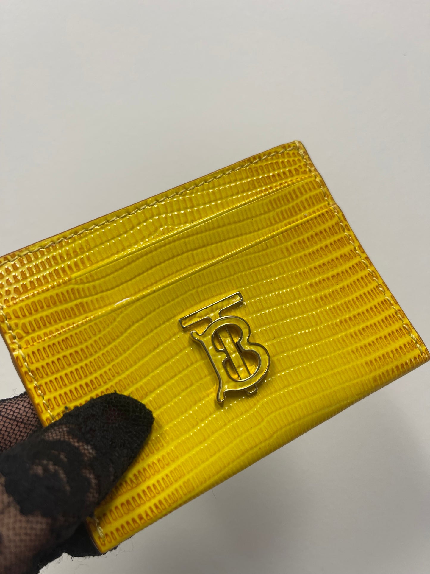 BURBERRY LIZARD LEATHER CARD HOLDER