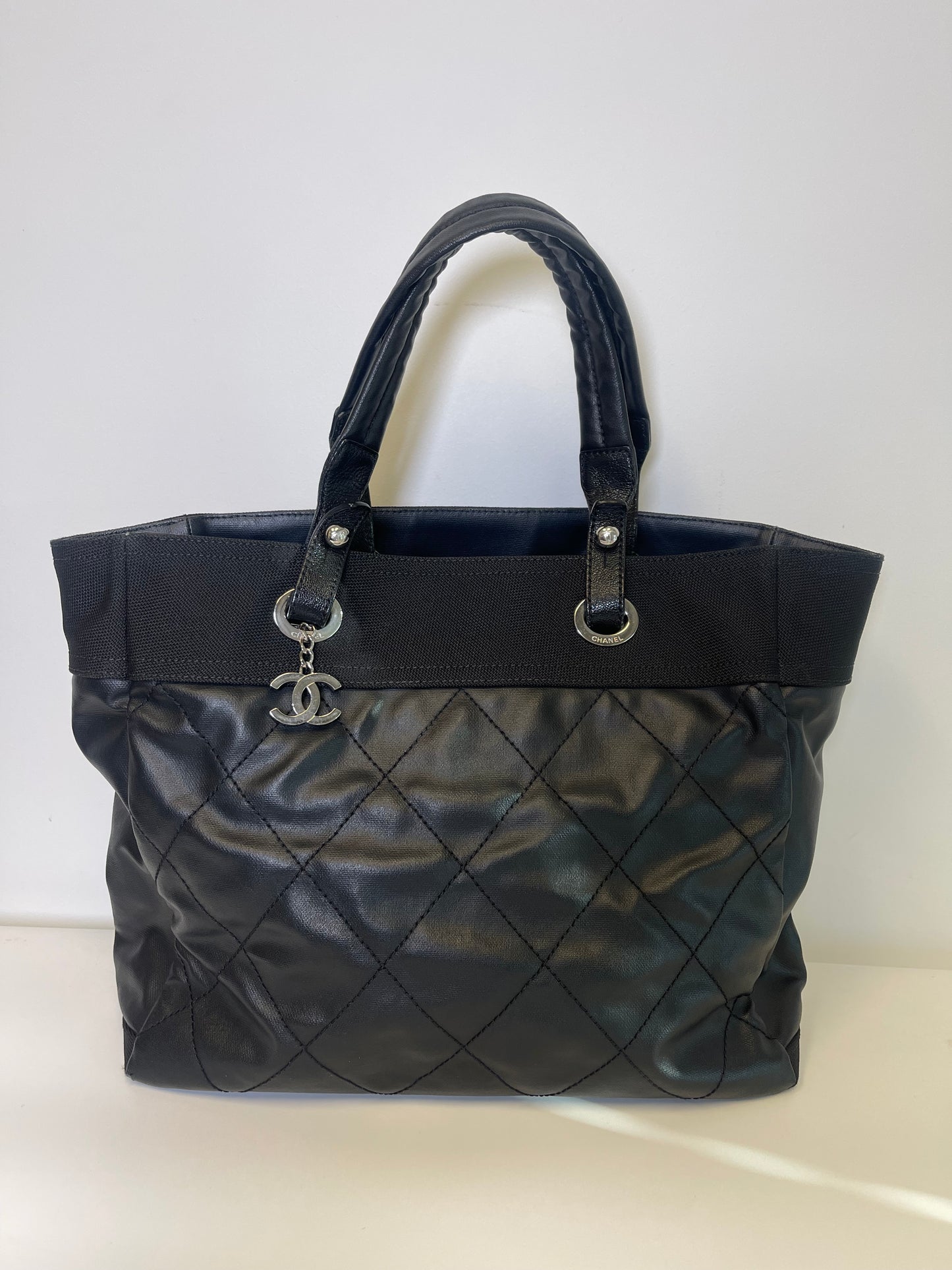 VINTAGE CHANEL COATED CANVAS TOTE