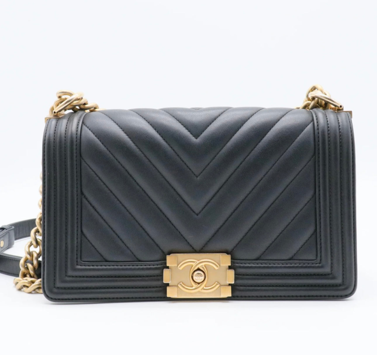 MEDIUM CHANEL BLACK LAMBSKIN BOY BAG