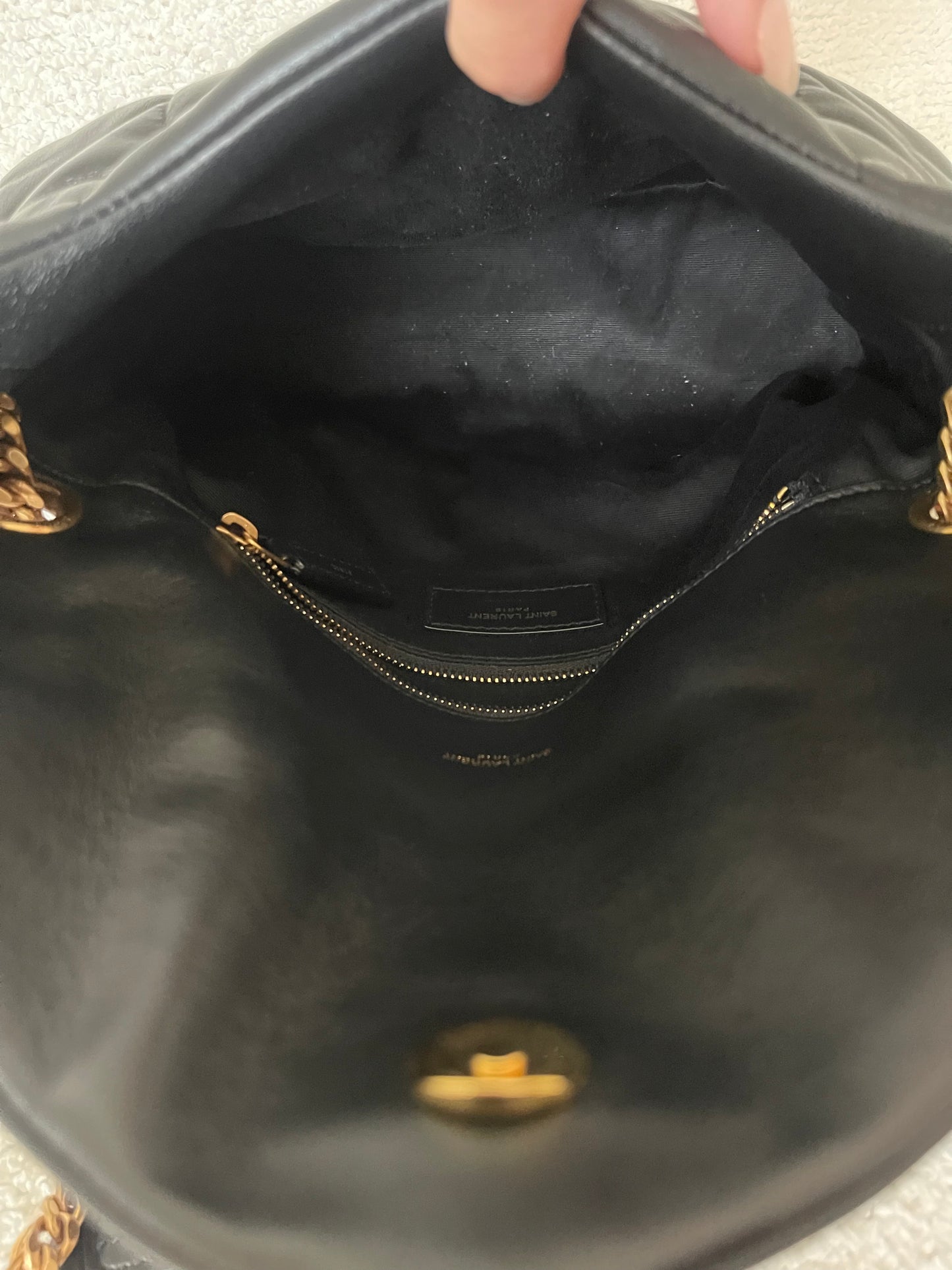 YSL BLACK PUFFER GOLD HARDWARE FULL SET
