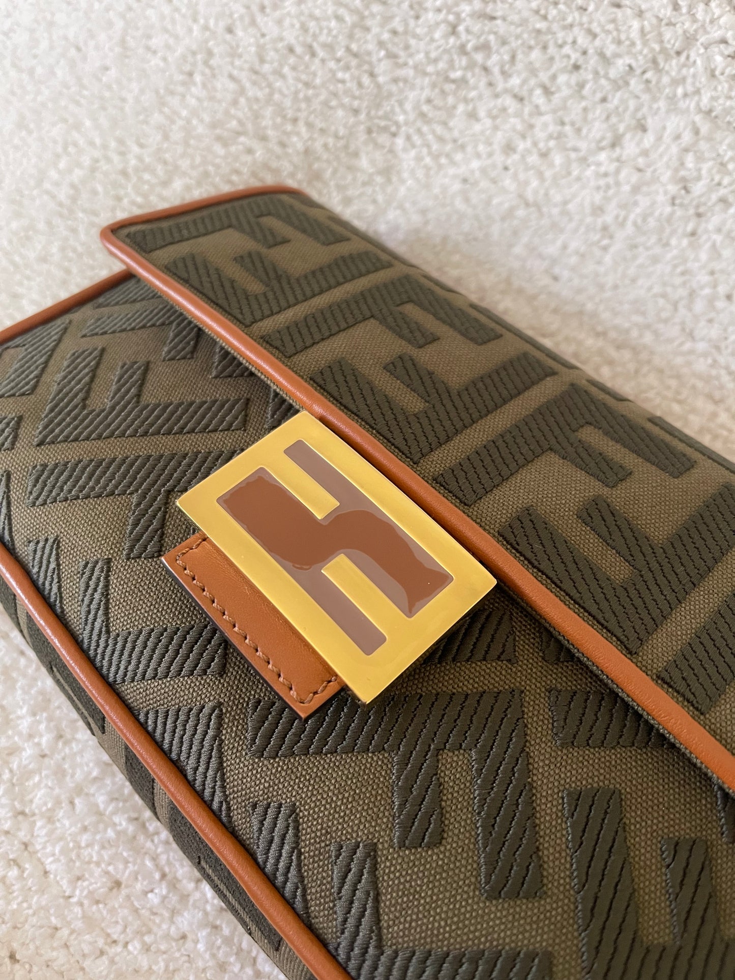 FENDI ZUCCA GREEN BAGUETTE
