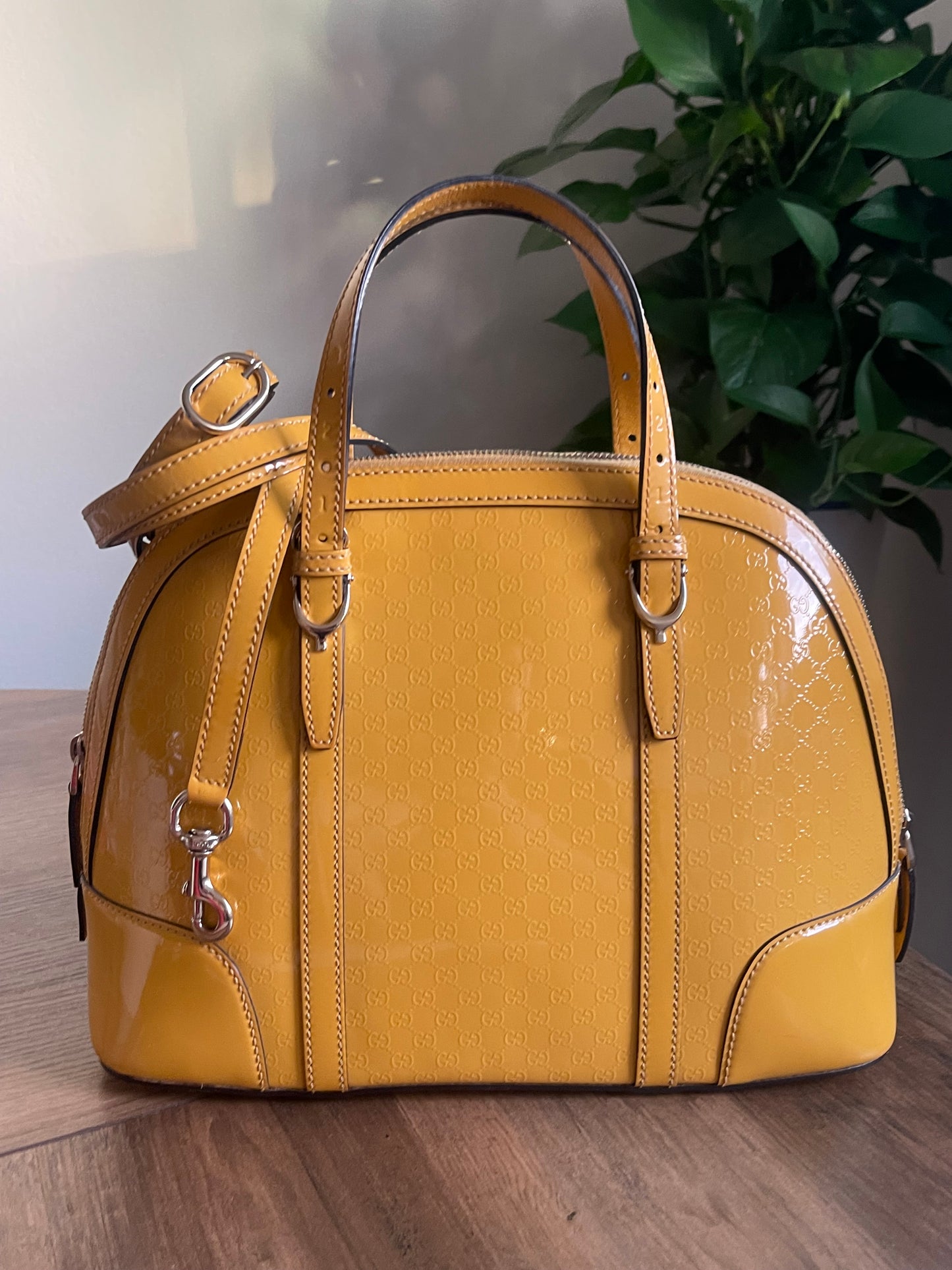 GUCCI PATENT YELLOW CROSSBODY