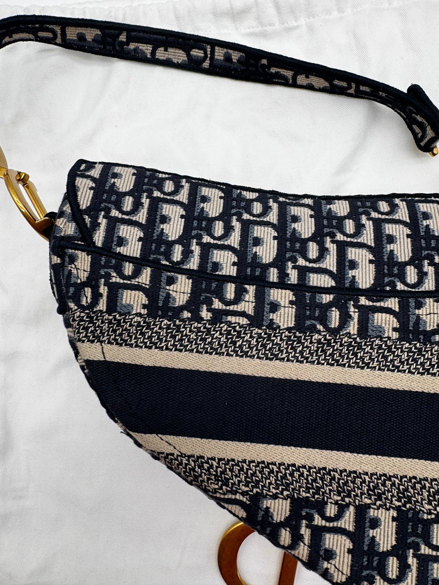 CHRISTIAN DIOR SADDLE BAG BLUE OBLIQUE SIZE LARGE