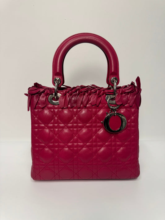 LADY DIOR MEDIUM PINK FRINGE