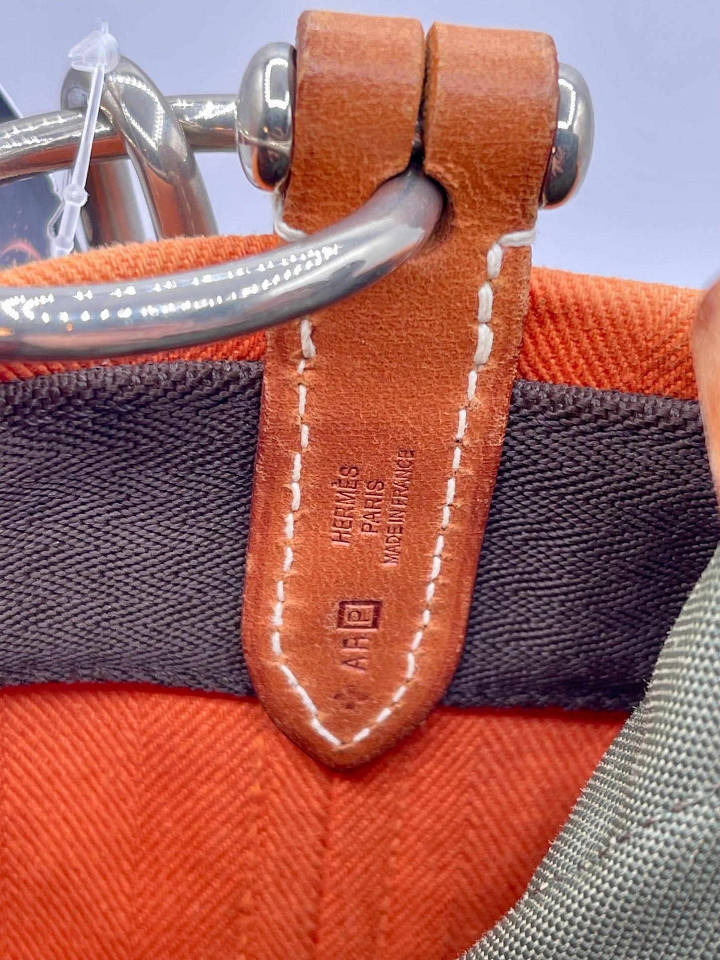 ORANGE HERMES CANVAS BUCKET BAG