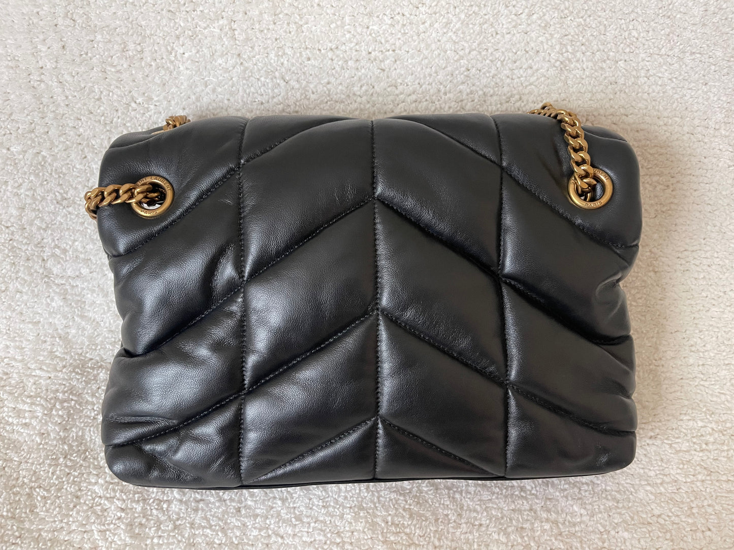 YSL BLACK PUFFER GOLD HARDWARE FULL SET