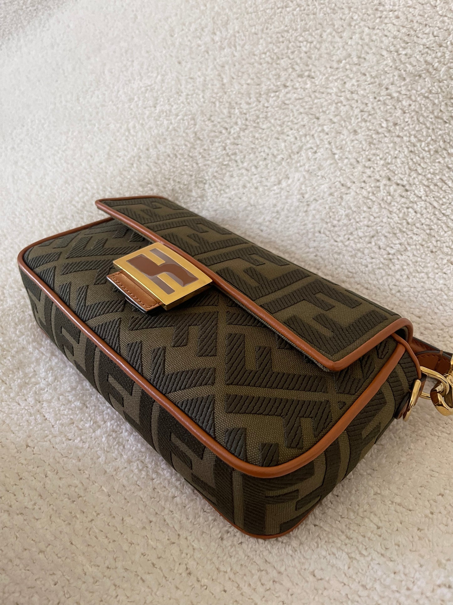 FENDI ZUCCA GREEN BAGUETTE