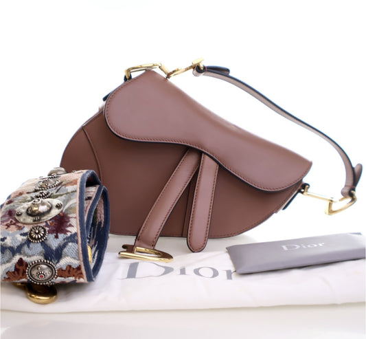 DIOR MINI CALFSKIN SADDLEBAG WITH STRAP