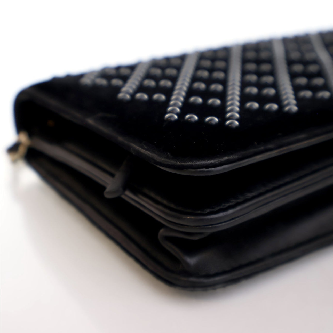 CHANEL VELVET EMBELLISHED WOC BLACK