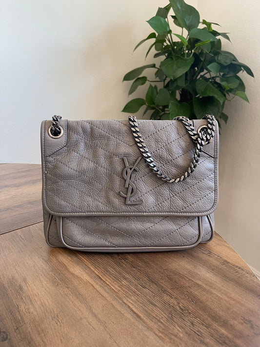 YSL MEDIUM GREY NIKKI BAG