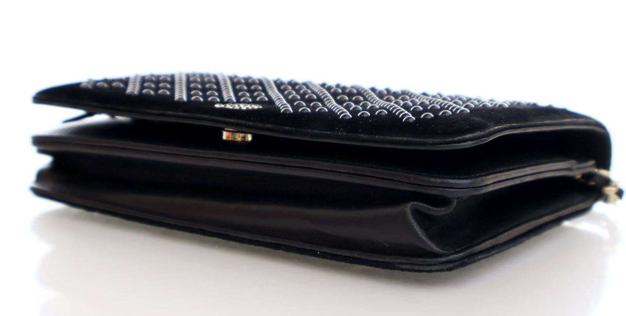 CHANEL VELVET EMBELLISHED WOC BLACK