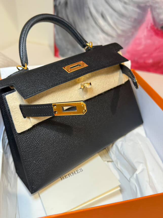 HERMES MINI EPSOM KELLY SELLIER ll 20 CALF LEATHER SATCHEL